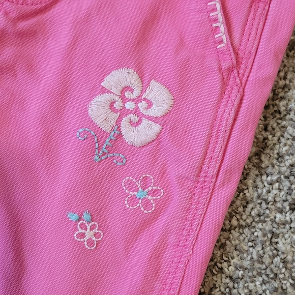 Carhartt Girl's Loose Fit Canvas Overalls Flowers - Picture 5 of 5